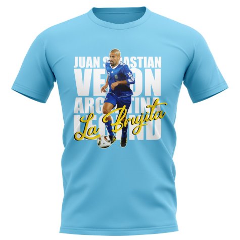Juan Sebastian Veron Argentina Player T-Shirt (Sky Blue)