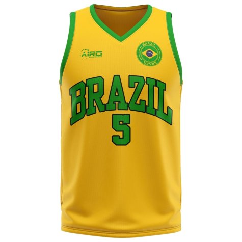 Brazil Home Concept Basketball Shirt - Little Boys