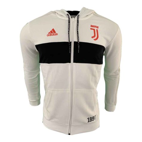 2019-2020 Juventus Adidas 3S Full Zip Hoody (White)