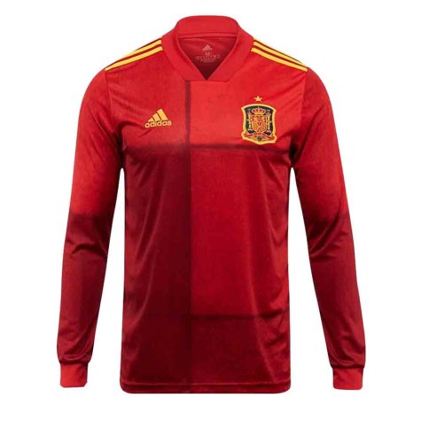 2020-2021 Spain Home Adidas Long Sleeve Shirt
