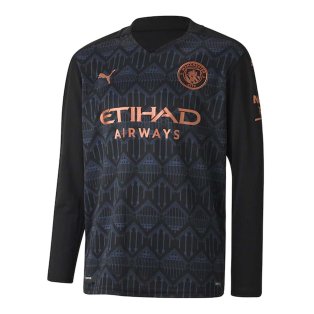 2020-2021 Manchester City Puma Away Long Sleeve Shirt (Kids)