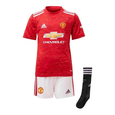 2020-2021 Man Utd Adidas Home Little Boys Mini Kit