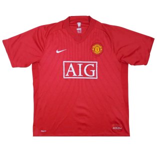 Manchester United 2007-09 Home Shirt (XL) (Good)