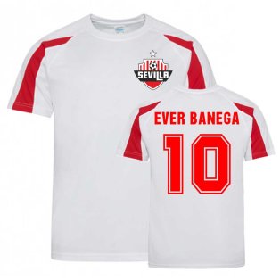 Ever Banega Sevilla Sports Training Jersey (White-Red)