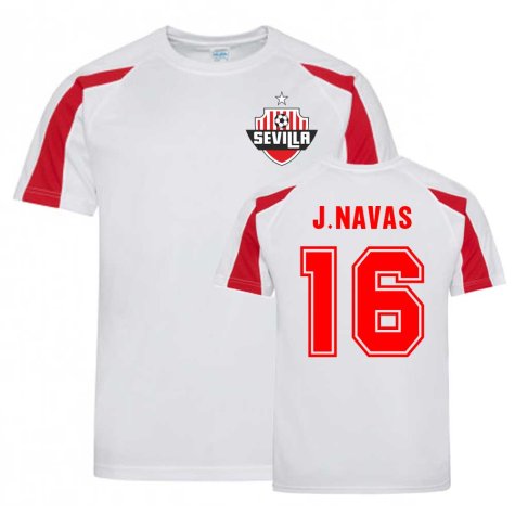 Jesus Navas Sevilla Sports Training Jersey (White).