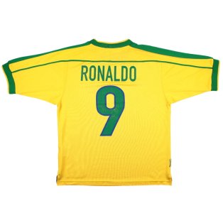 Brazil 1998-00 Home Shirt (M) (Ronaldo #9) (Very Good)