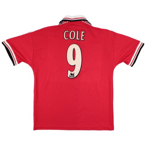 Manchester United 1998-2000 Home Shirt (Cole #9) (M) (Very Good)