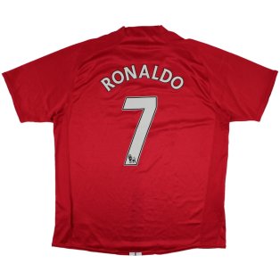 Manchester United 2007-09 Home Shirt (L) Ronaldo #7 (Excellent)