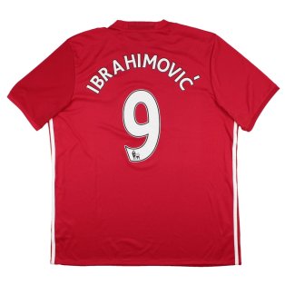 Manchester United 2016-17 Home Shirt (XL) Ibrahimovic #9 (Excellent)