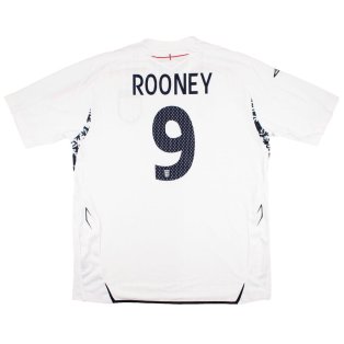 England 2007-09 Home Shirt (XL) Rooney #9 (Excellent)