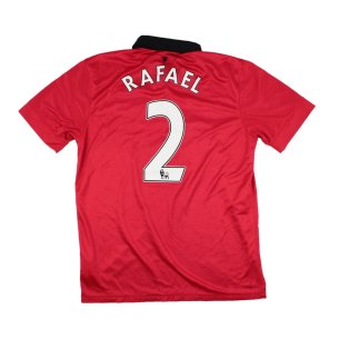 Manchester United 2013-14 Home Shirt (M) Rafael #2 (Good)