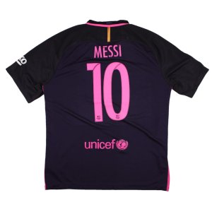 Barcelona 2016-17 Away Shirt (Sponsorless) (XL) Messi #10 (Very Good)
