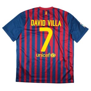 Barcelona 2011-12 Home Shirt (XL) David Villa #7 (Very Good)