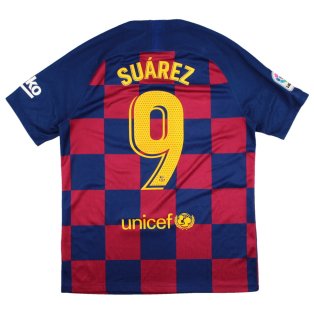 Barcelona 2019-20 Home Shirt (L) Suarez #9 (Excellent)