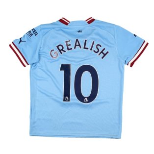 The Manchester City 2022-23 Home Shirt (Grealish #10) (9-10y) (Fair)