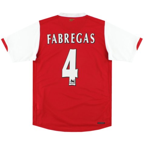Arsenal 2006-08 Home Shirt (Fabregas #4) (XL) (Very Good)