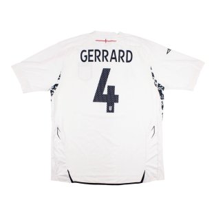 England 2007-09 Home Shirt (Gerrard #4) (M) (Excellent)