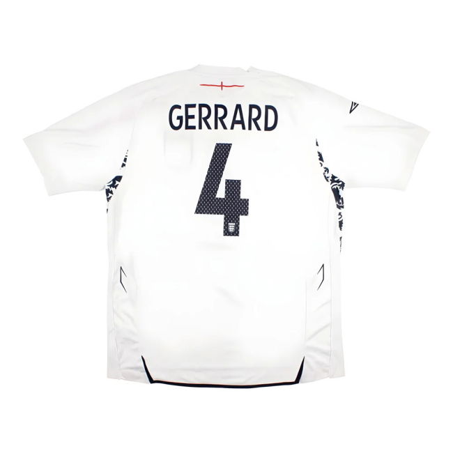 England 2007-09 Home Shirt (Gerrard #4) (M) (Excellent)