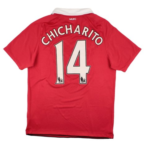 Manchester United 2010-11 Home Shirt (M) Chicharito #14 (Very Good)