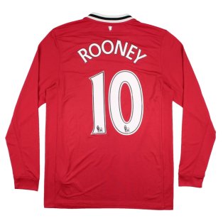Manchester United 2011-12 Home Long Sleeve Shirt (M) Rooney #10 (Excellent)