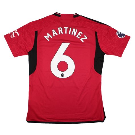 2023-2024 Man Utd Home Shirt (L) Martinez #6 (Mint)