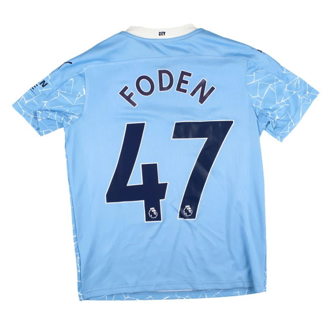 Manchester City 2020-21 Home Shirt (XLB) Foden #47 (Mint)