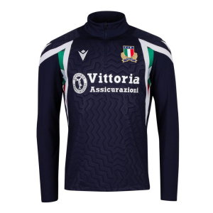 2026-2027 Italy Rugby Training 1/4 Zip (Navy)