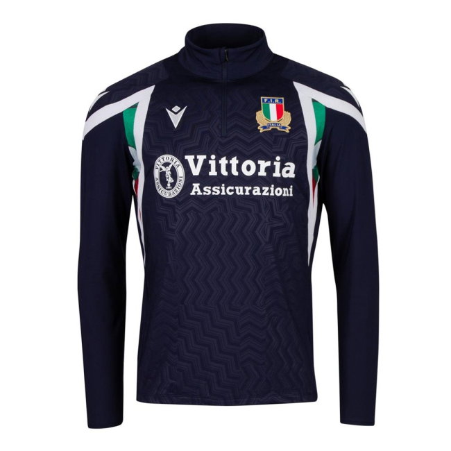 2026-2027 Italy Rugby Training 1/4 Zip (Navy)