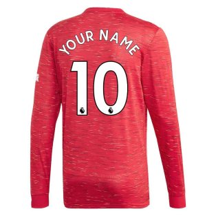 2020-2021 Man Utd Adidas Home Long Sleeve Shirt (Your Name)
