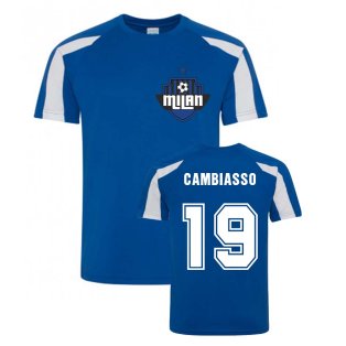 Esteban Cambiasso Milan Sport Training Jersey (Blue)