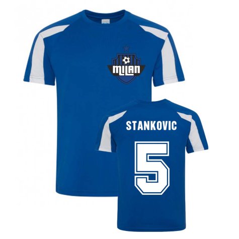Dejan Stankovic Milan Sport Training Jersey (Blue)