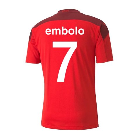 2020-2021 Switzerland Home Puma Football Shirt (EMBOLO 7)