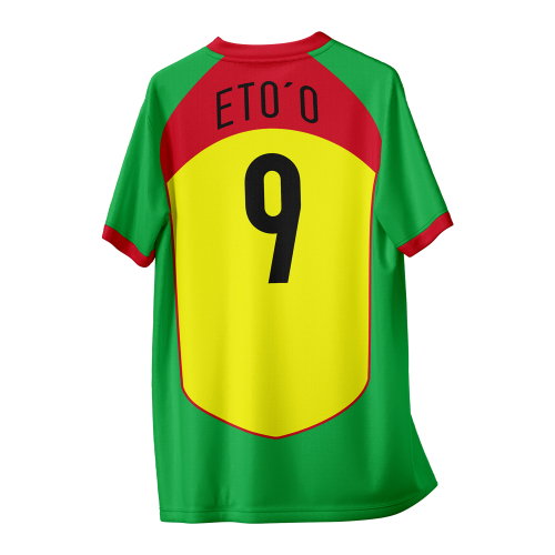 Eto\'o 9 Cameroon Vintage Style Concept Shirt Adult Short Sleeve