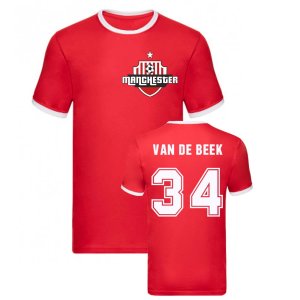 Donny Van De Beek Manchester Ringer Tee (Red)