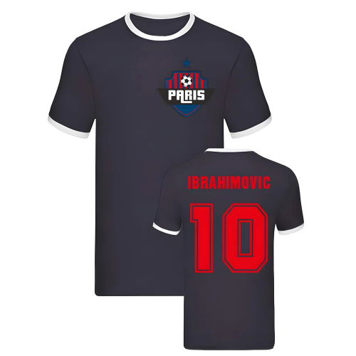 Zlatan Ibrahimovic Paris Ringer Tee (Navy)  Zlatan Ibrahimovic Paris Ringer Tee (Navy)