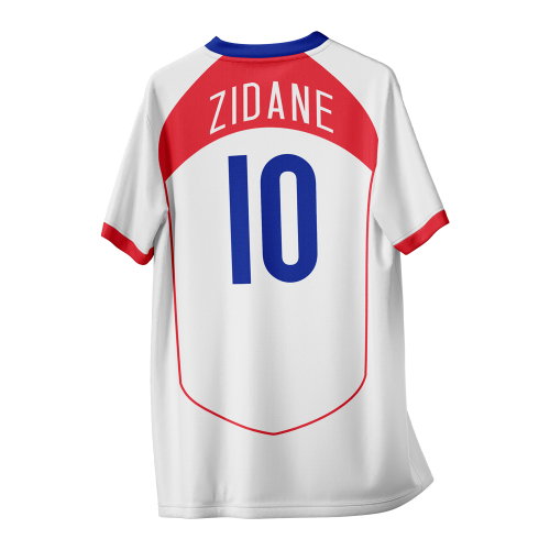 Zidane 10 France Vintage Style Concept Shirt Adult Short Sleeve