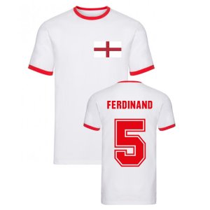 Rio Ferdinand England Ringer Tee (White)