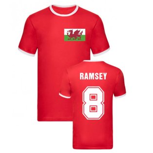 Aaron Ramsey Wales Ringer Tee (Red)