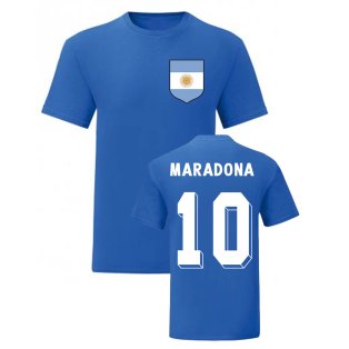 Diego Maradona Argentina National Hero Tee (Blue)