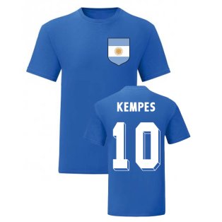 Mario Kempes Argentina National Hero Tee (Blue)