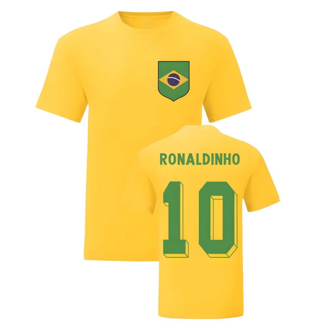 Ronaldinho Brazil National Hero Tee\'s (Yellow)
