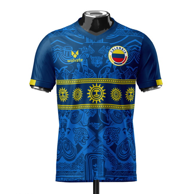 Colombia DNA Blue Concept Football Jersey (Wolvate) Adult Short Sleeve