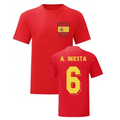 Andres Iniesta Spain National Hero Tee (Red)