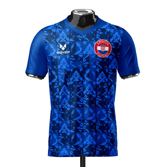Croatia DNA Blue Concept Football Jersey (Wolvate) Adult Short Sleeve