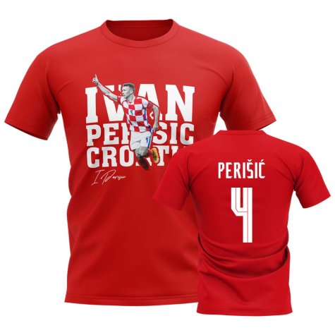 Ivan Perisic Croatia Player Tee (Red)