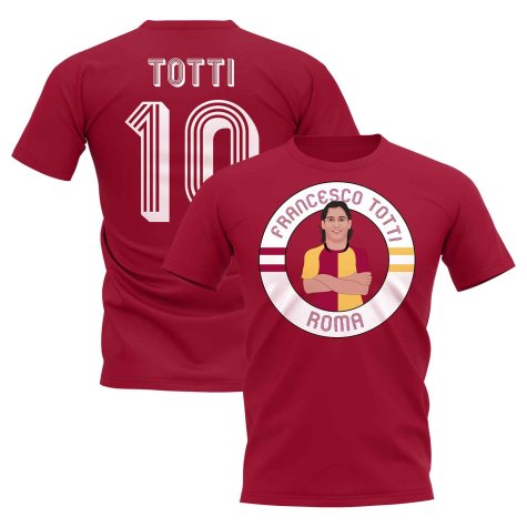 Francesco Totti Rome Illustration T-Shirt (Maroon)