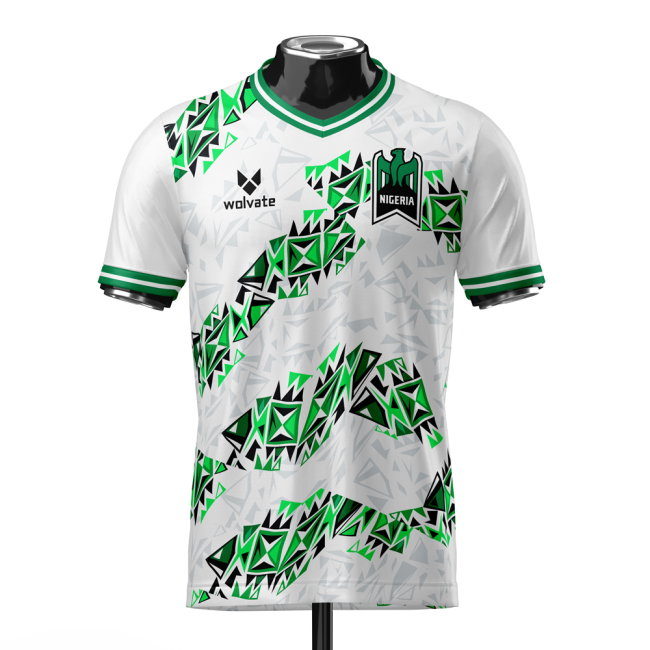 Nigeria DNA White Concept Football Jersey (Wolvate) Adult Short Sleeve