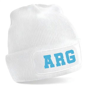 Argentina National Football Beanie Hat (White)