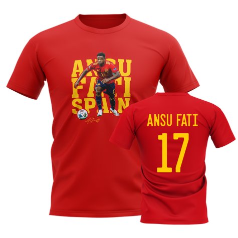 Ansu Fati Spain Player Tee (Red)