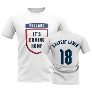 England Its Coming Home T-Shirt (Calvert Lewin 18) - White